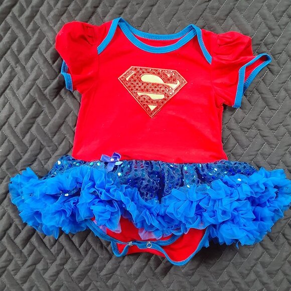 Handmade Other - Baby Girls Superman Halloween Costume Tutu Dress 6-12M NEW